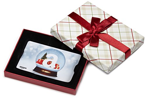 Amazon.com Gift Card for Any Amount in a Plaid Gift Box (Holiday Globe Card Design)