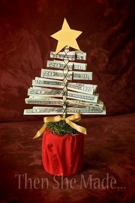 DIY idea for giving cash as a Christmas gift.