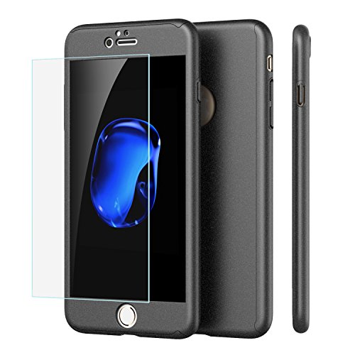 iPhone 7 Plus Case, PK Star 360°Full Body Protection Hard Slim Cover with [Tempered Glass Screen Protector] for iPhone 7 Plus 5.5