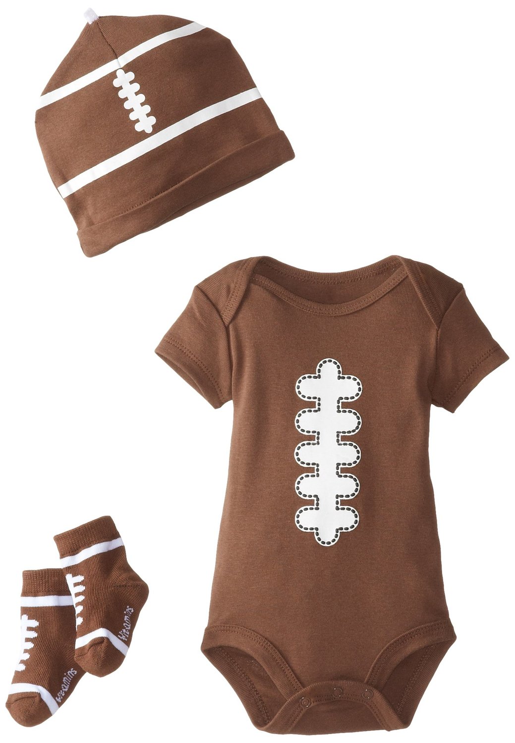 Newborn baby football onesie outfit with hat and socks.  SUPER cute baby shower gift idea!