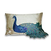Thro by Marlo Lorenz 4183 Fancy Peacock 12 by 20-Inch Pillow Multi
