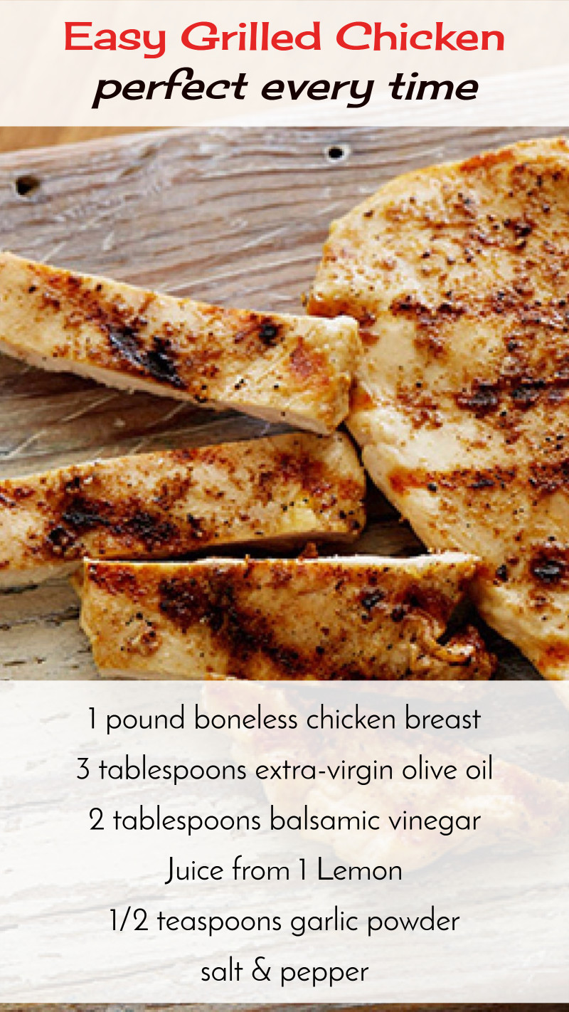 Easy grilled chicken recipe - turns out perfect every single time!