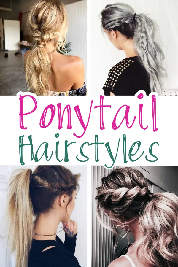 Ponytail Hairstyles!  Lots of cute and easy ponytail ideas for long hair and medium length hair.  High ponytails, braids, twists, low ponytails and more