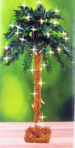 18 Inch Table Top Lighted Christmas Palm Tree 35 Lights