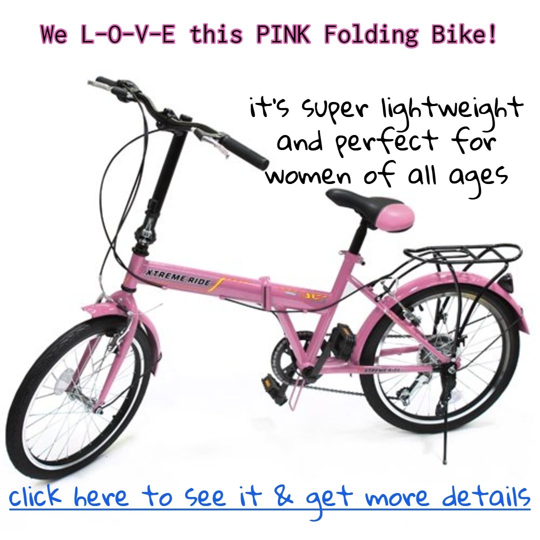 I absolutely LOVE this PINK folding bike!  This is a HINT, honey... I seriously want it! (thank you in advance!)