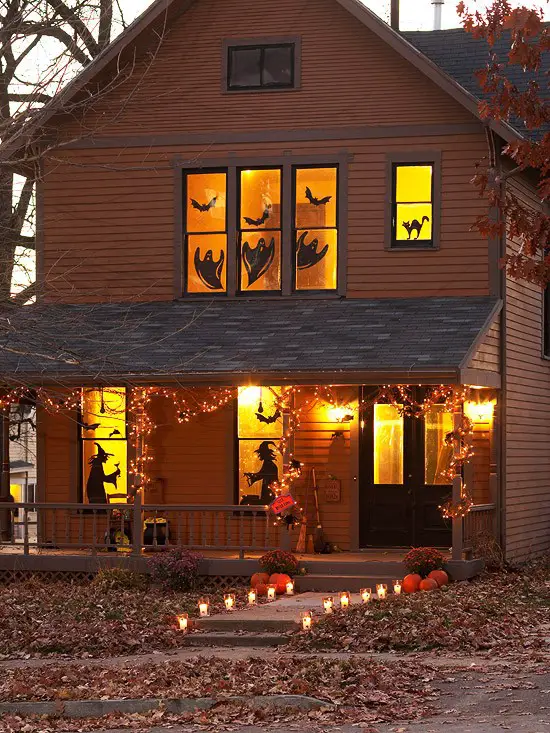DIY scary Halloween decoration ideas - spooky silhouettes for your windows