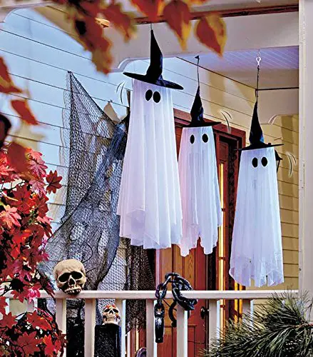 Set of 3 Spinning and Howling Spooky Halloween Ghost Haunted House Prop Porch Patio Decoration
