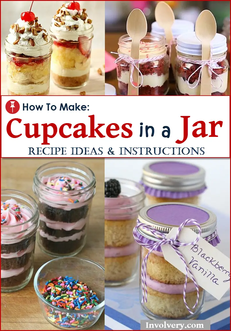 Awesome Creative Cupcakes Ideas:  DIY Cupcakes in a Jar!  DIY Instructions, How To Video and recipes.  Fun for birthday parties, baby showers, bridal showers or as a creative homemade gift idea.  These desserts freeze very well!