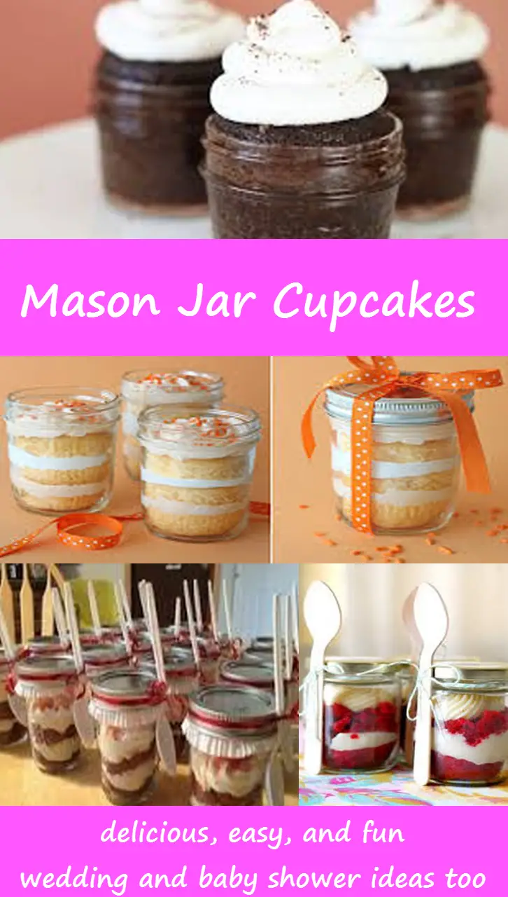 Let's make Mason Jar Cupcakes!  Great 'cake in a jar' ideas, recipes, and DIY tips - mason jar cupcake baby shower and wedding ideas too