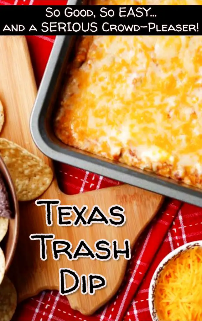 EASY party appetizer recipes that are crowd-pleasers. This Texas Trash Dip recipe is DELICIOUS - everyone will LOVE it!