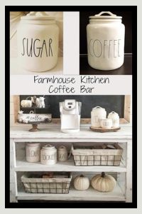 Farmhouse Kitchen Coffee Bar Ideas and Kitchen Canister Sets