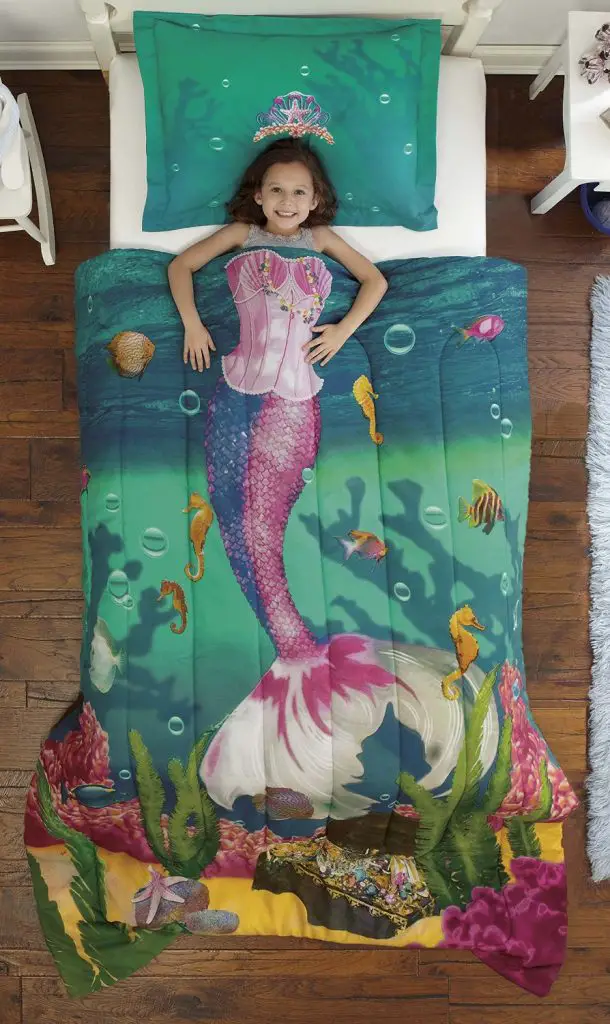 Precious and Perfect Little Girls Bedroom Ideas - MermaiD BeDroom Decor For Little Girls 610x1024