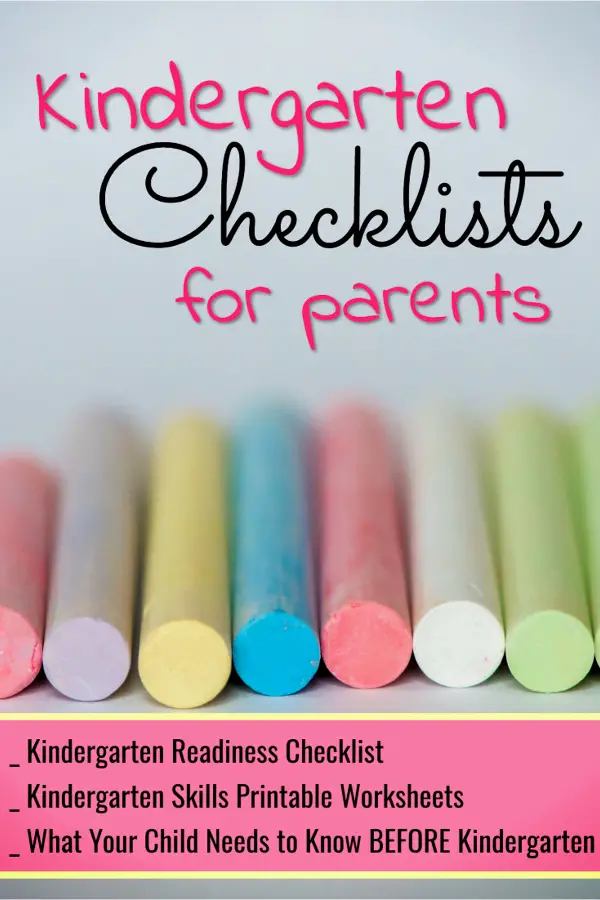 Kindergarten Readiness Checklists for parents - Free kindergarten readiness checklists for parents - kindergarten worksheets, printable checklists, activities and more
