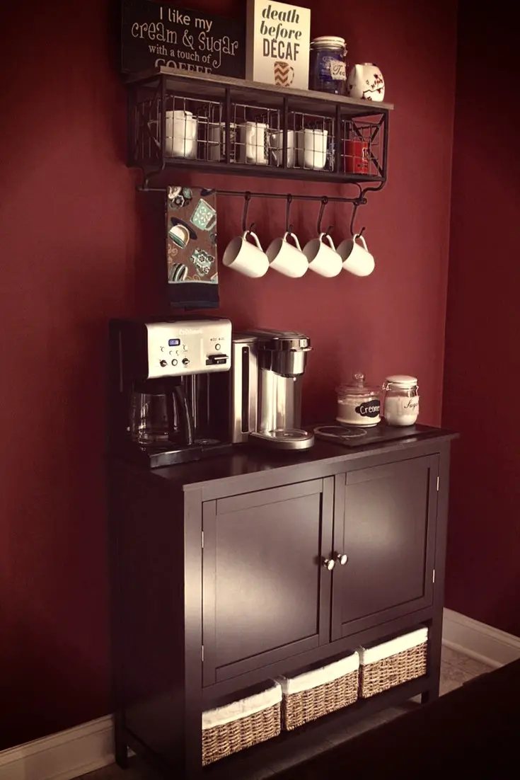 coffee bar ideas - simple DIY idea for a home coffee station