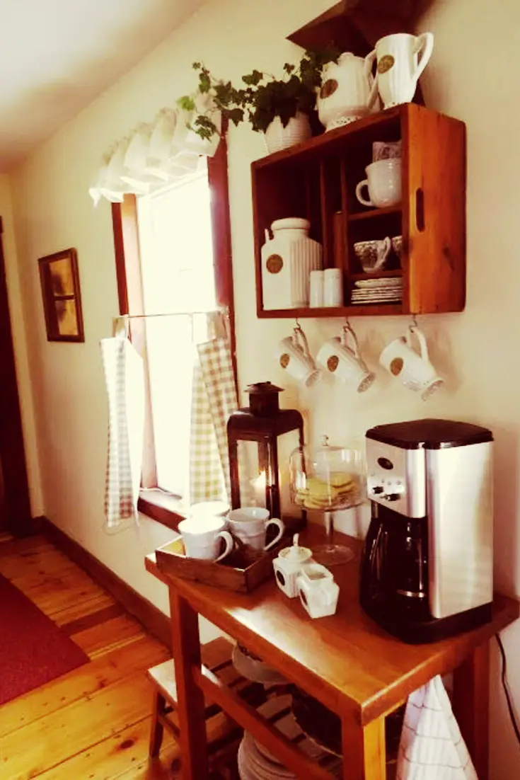 Coffee Bar Ideas - Small DIY coffee station idea for a home coffee bar