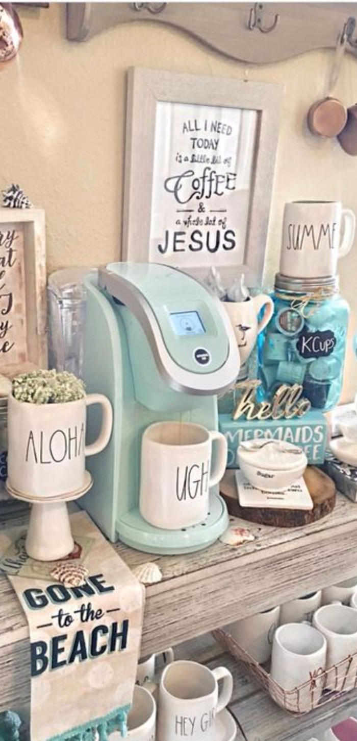 Coffee Corner • Coffee Nook Ideas • DIY Coffee Station Ideas for Kitchen and Coffee Gifts