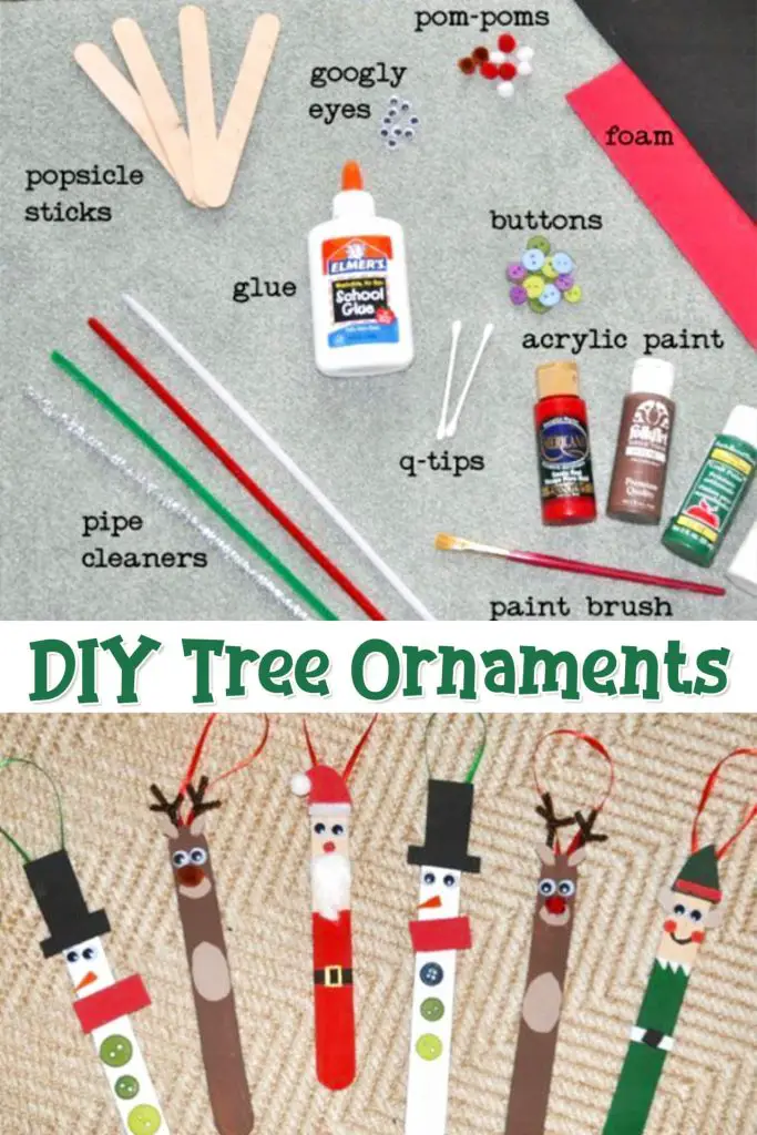 Easy Christmas Crafts for Kids! DIY Christmas Crafts For Kids To Make - easy and fun Christmas Craft for Kids - popsicle stick Christmas decorations and tree ornaments - Kids Christmas craft project ideas for school, church, handmade gifts or for fun