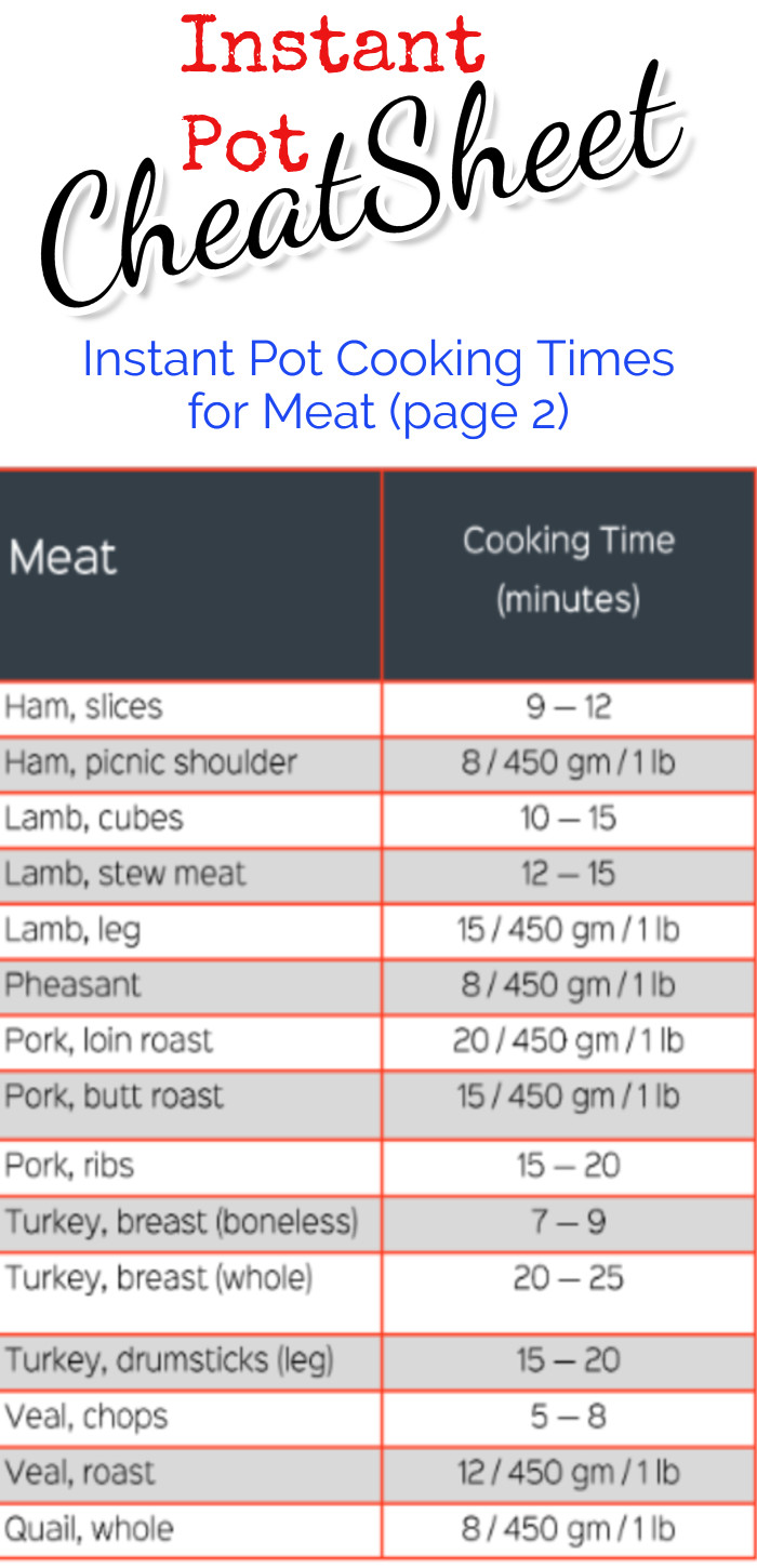 Instant Pot Cooking Times for Meat (page 2 of 2) instant pot tips and tricks for beginners
