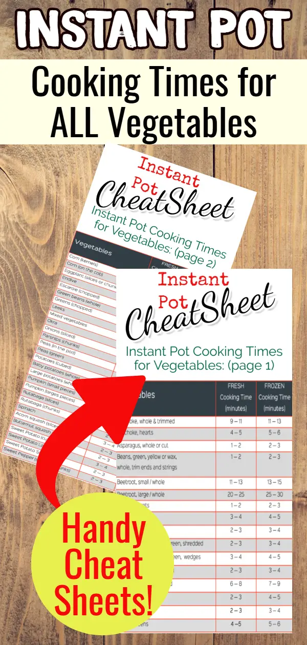 Instant Pot Cooking Times – Free Cheat Sheets & Instant Pot Charts for ...