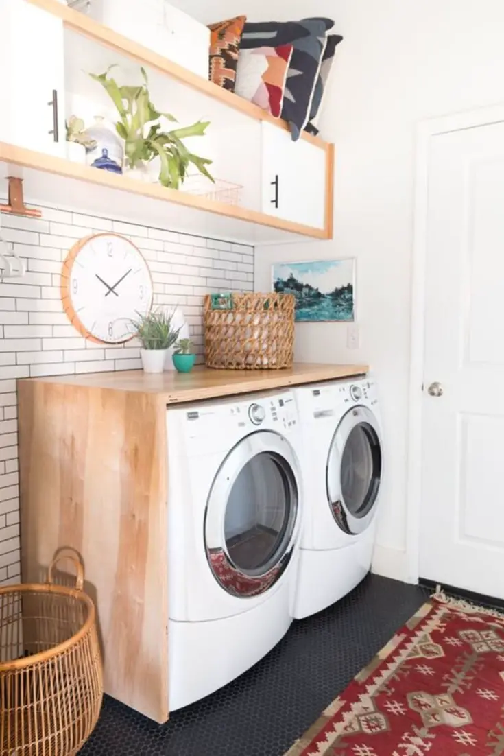 Garage Laundry Area DIY Ideas - Laundry Nook In Garage - Garage Laundry Nook Ideas - convert part of garage into laundry room nook