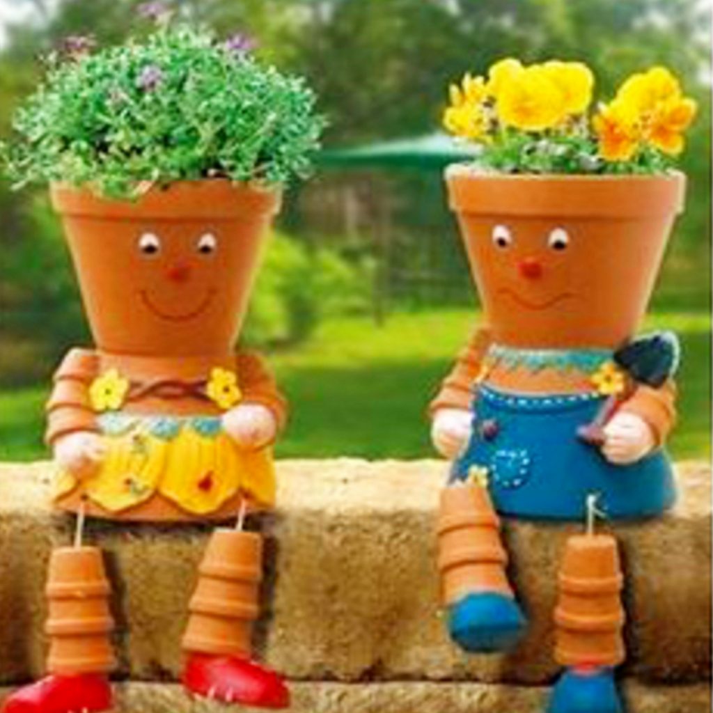 Love these clay pot people made out of flower pots! Ideas for clay pots