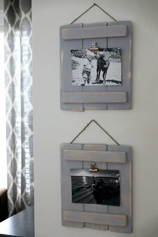 DIY Rustic Picture frams for rustic-style wall decorations - Easy DIY Rustic Home Decor Ideas on a Budget