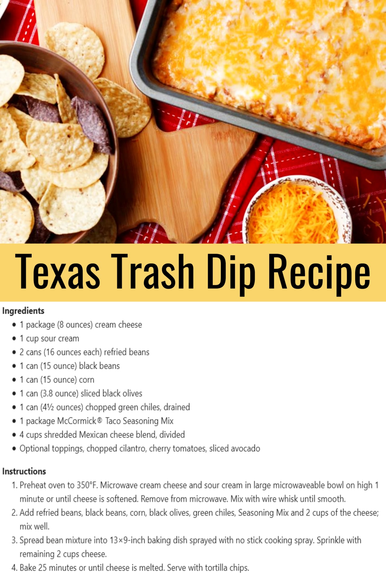 Block Party Food Ideas for a Crowd - Texas Trash Dip recipe