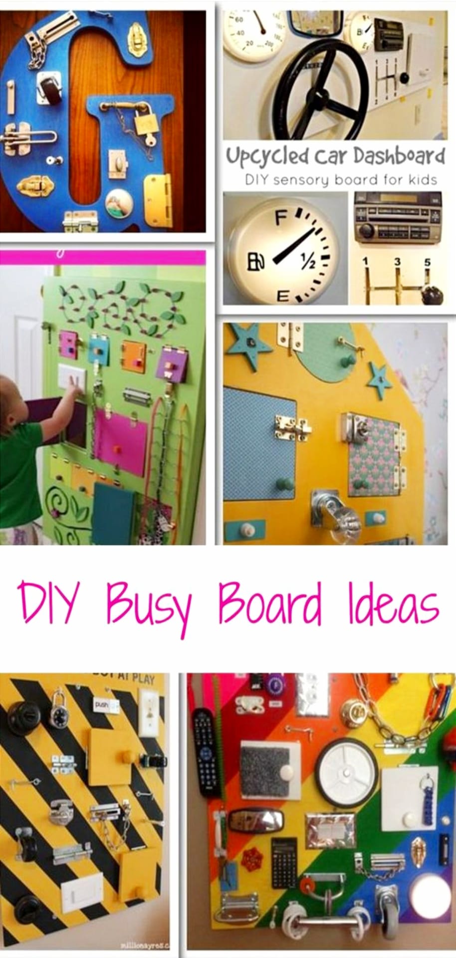 Busy board ideas for toddlers and one year olds - DIY sensory board ideas and latch board ideas for 1 year old