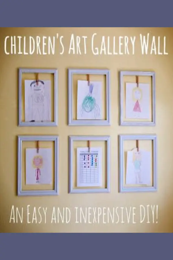 Kids artwork display ideas - childrens art gallery wall ideas