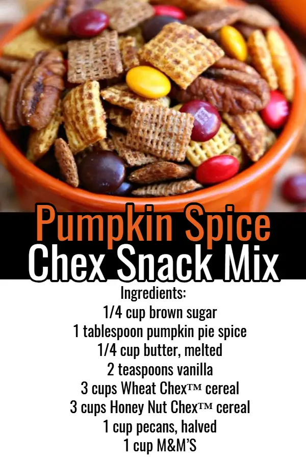 Pumpkin Spice Chex Mix Recipe - This Chex snack mix with pumpkin spice is one of my family's favorites (it must be the M&M's in the Chex Mix because I can't make it fast enough haha!)