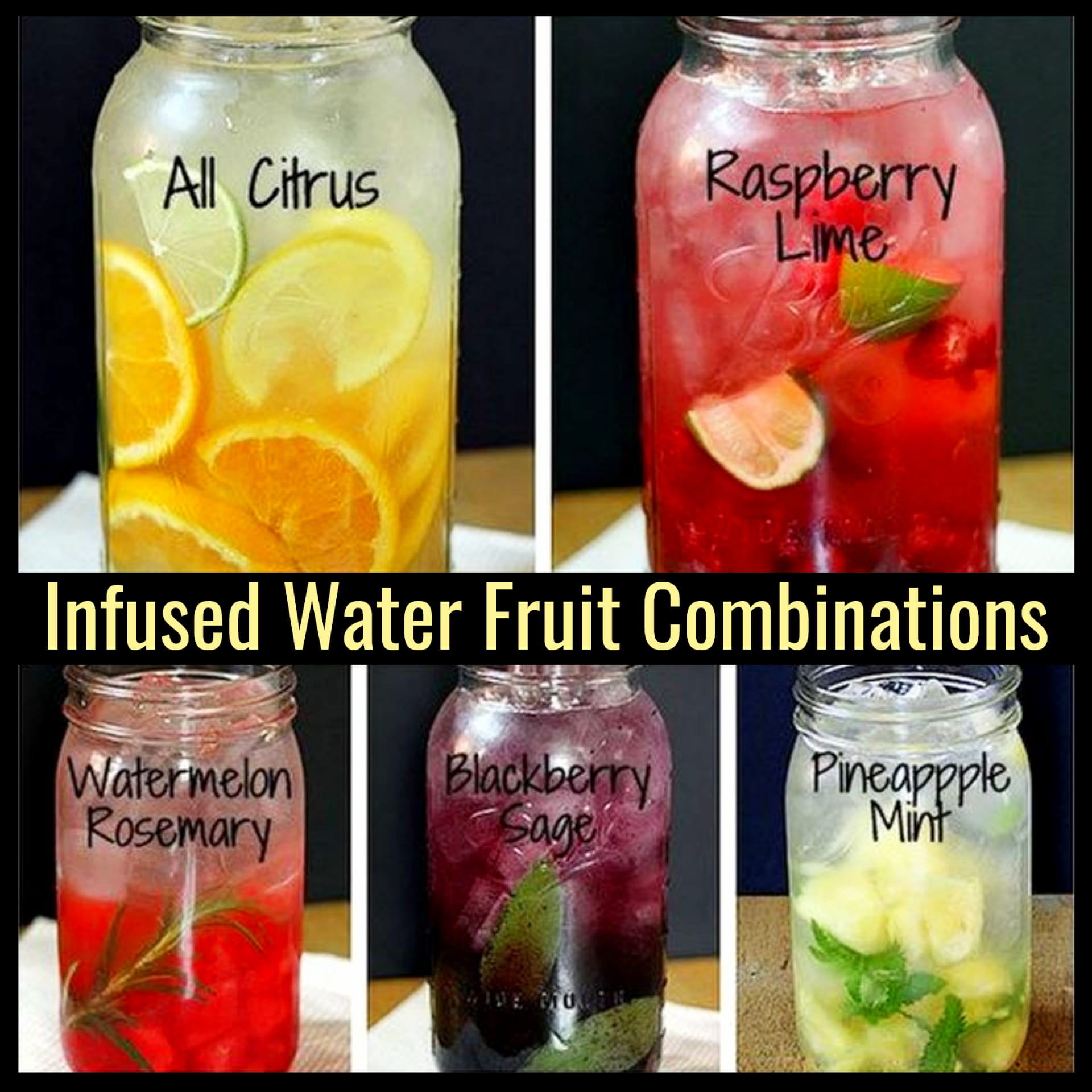 Best Infused Water Recipes and fruit infused water combinations - How to make infused water for weight loss, for skin, for energy or a flat belly - these healthy detox infused water recipes have so many health benefits - especially the vegetable and fruit infused water recipes