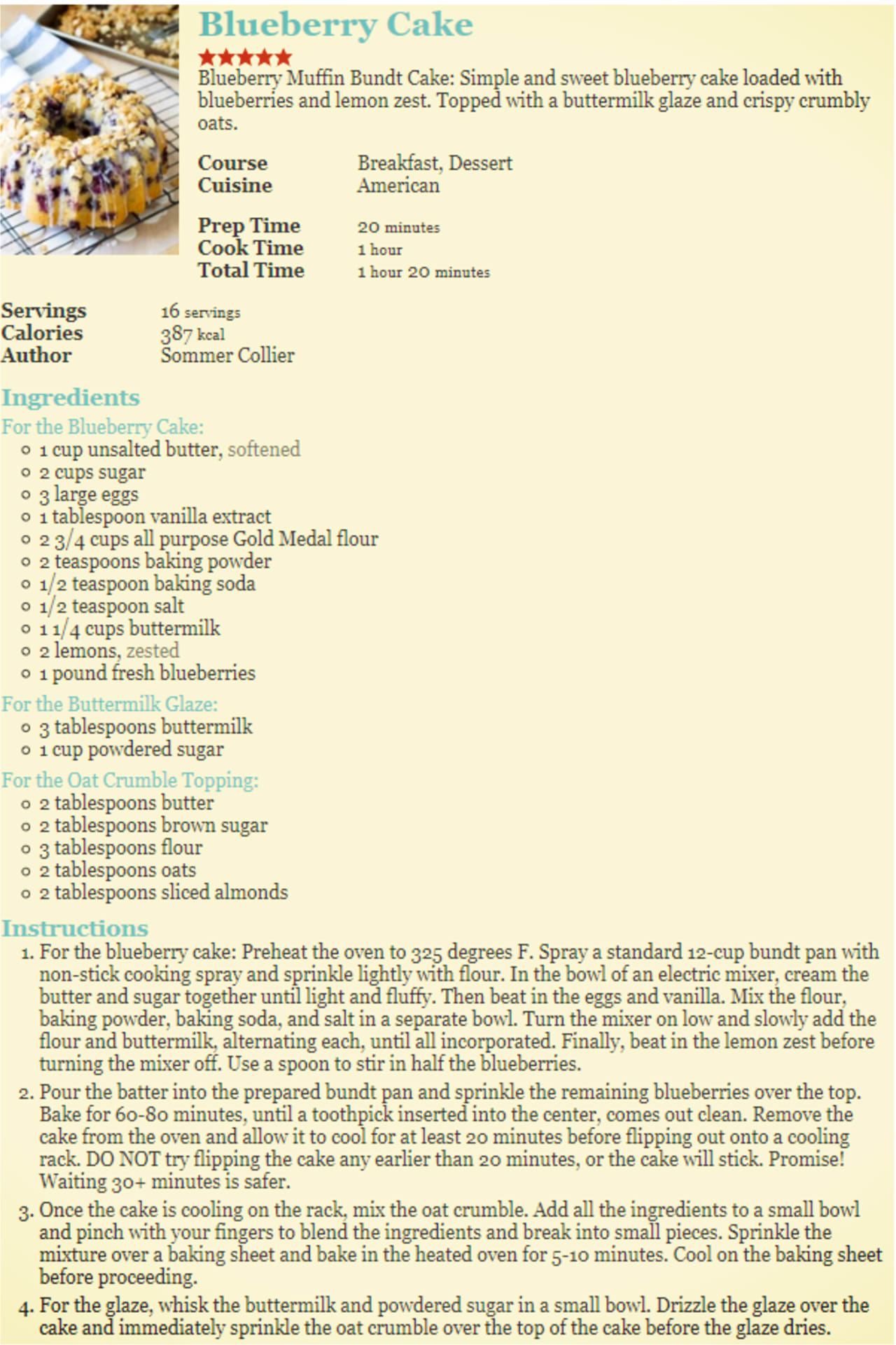 blueberry brunch bundt cake recipe