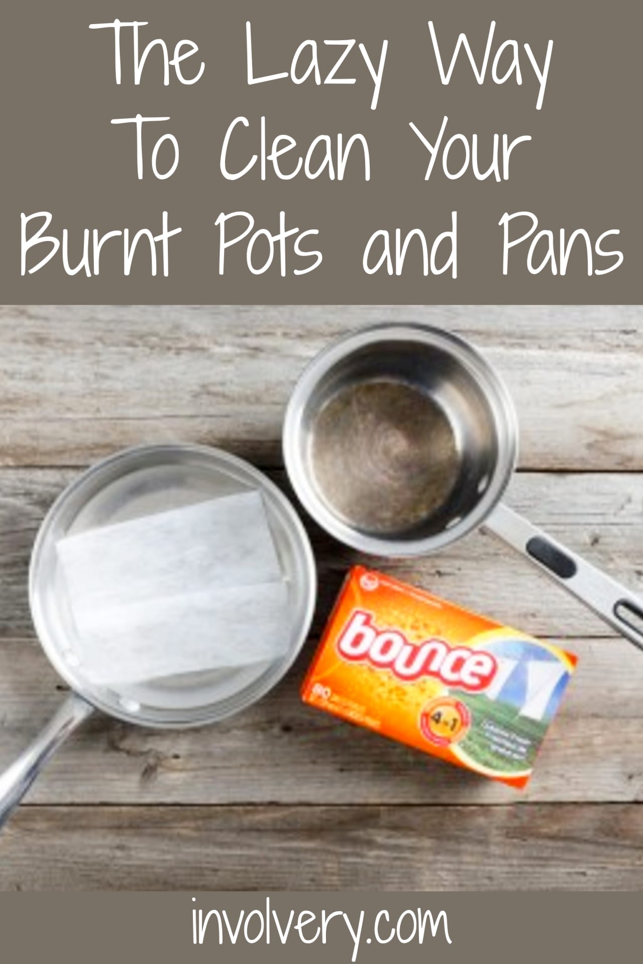 kitchen cleaning hacks - Lazy Cleaning Hacks - the simple way to clean pots and pans with burnt on food and stains - brilliant lazy girl cleaning hacks that work!