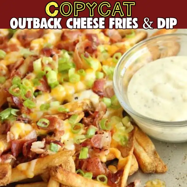 Easy party appetizers for a crowd! Simple and easy party appetizers that are crowd-pleasers you can make ahead or last minute on busy days - Outback copycat cheese fries and dip - Make Outback Steakhouse Aussie Cheese Fries and Dip at home
