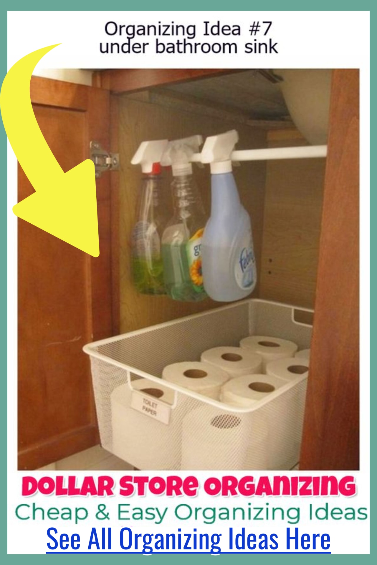 Creative storage solutions for small spaces - small bathroom organization hacks with Dollar Tree organization hacks - home organization on a budget for small bathrooms