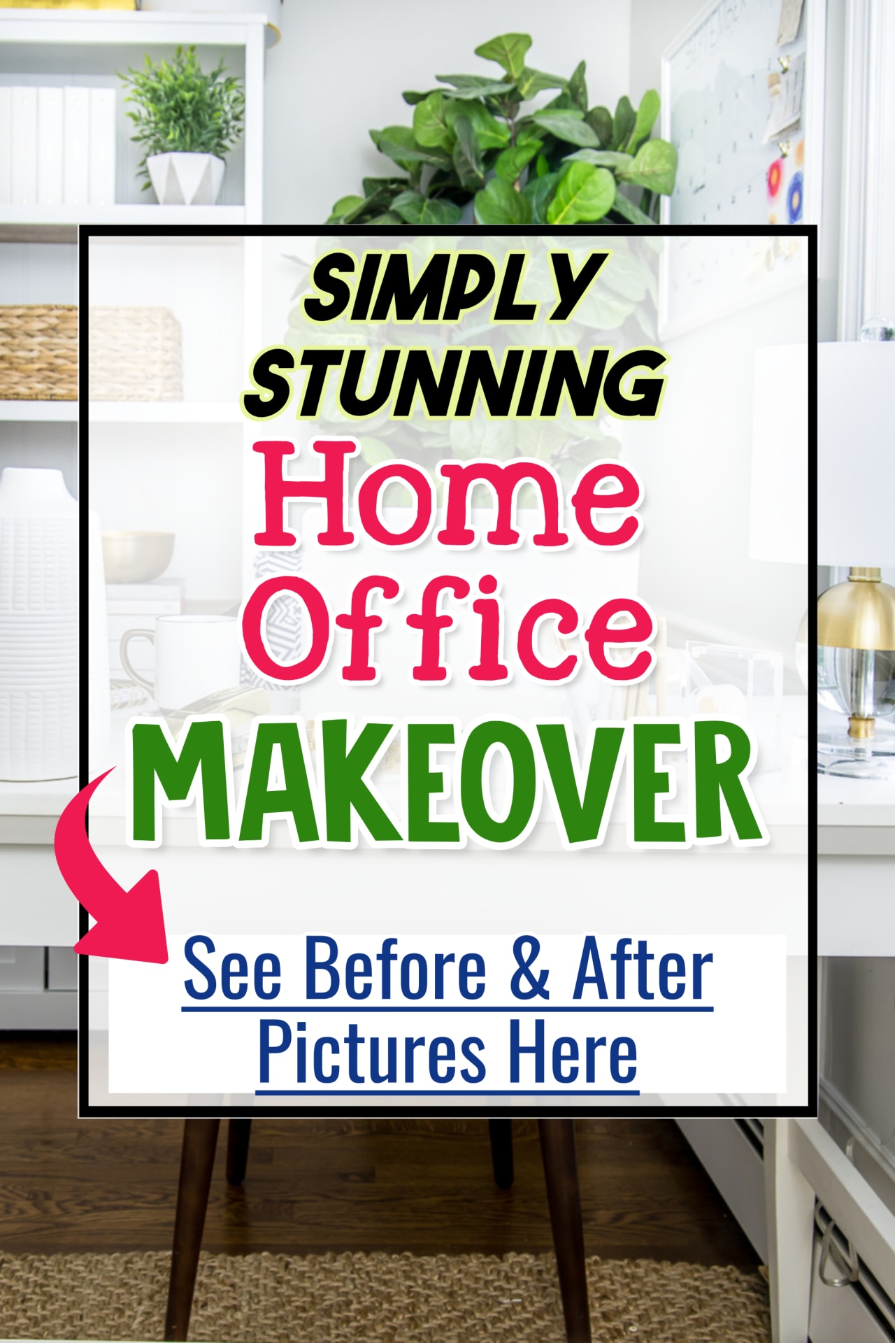 Home Office Makeover Before and After Pictures - gorgeous, pretty and FEMININE home office ideas for women on a budget