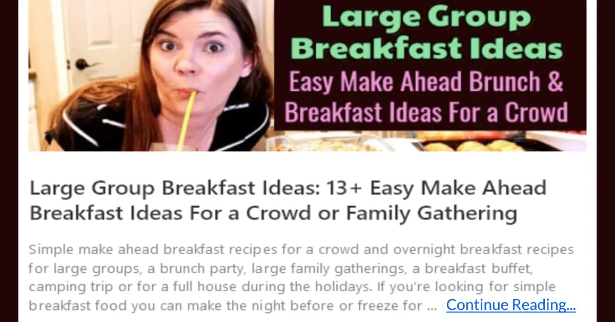 make ahead breakfast ideas for a crowd