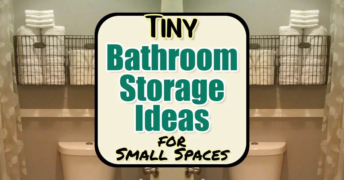 Bathroom Storage Ideas For Small Spaces- for renters too! These creative bathroom storage ideas will help you maximize storage space in a tiny bathroom - over toiler wall storage ideas