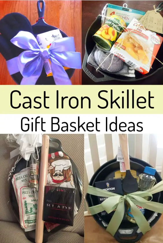 DIY Cast iron skillet gift basket ideas - makes a great housewarming gifts, homemade wedding gifts and bridal shower gift ideas too