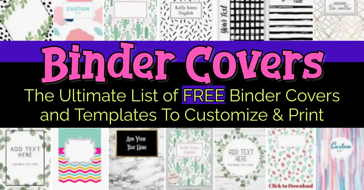 Binder Covers-Free Printable Binder Covers and Templates to Print - Binder Covers for school, Cute Binder Covers, Editable Binder Covers DIY, Black and White, Simple Professional and Business, binder covers for teachers and more free printable binder covers