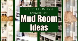 Mud Room Ideas - rustic and framhouse mudroom ideas for a mud oom laundry room or entryway mudroom. From hooks to tile to a mudroom bench for storage, you will LOVE these mudroom ideas on a budget