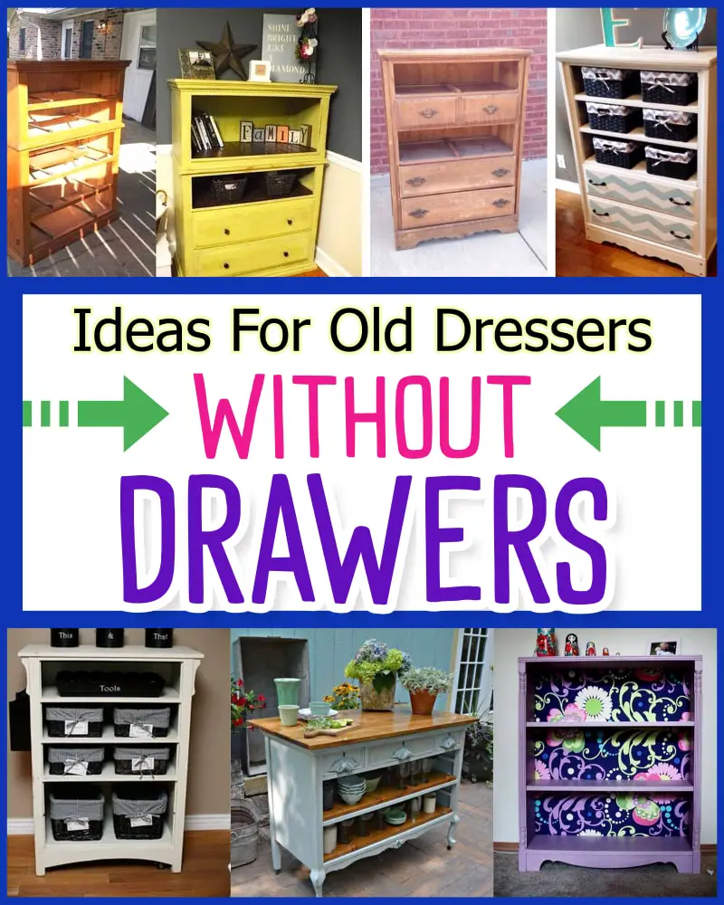 ideas for old dressers without drawers - before and after dresser makeovers - repurposed old dressers or bookcase shelf with these diy repurposed dresser into a coffee bar, kitchen island and many more diy tall dresser ideas missing drawers. If you want things to do with old chest of drawers, these are genius ways to recycle and refurbish them- easy do it yourself DIY dresser makeover ideas