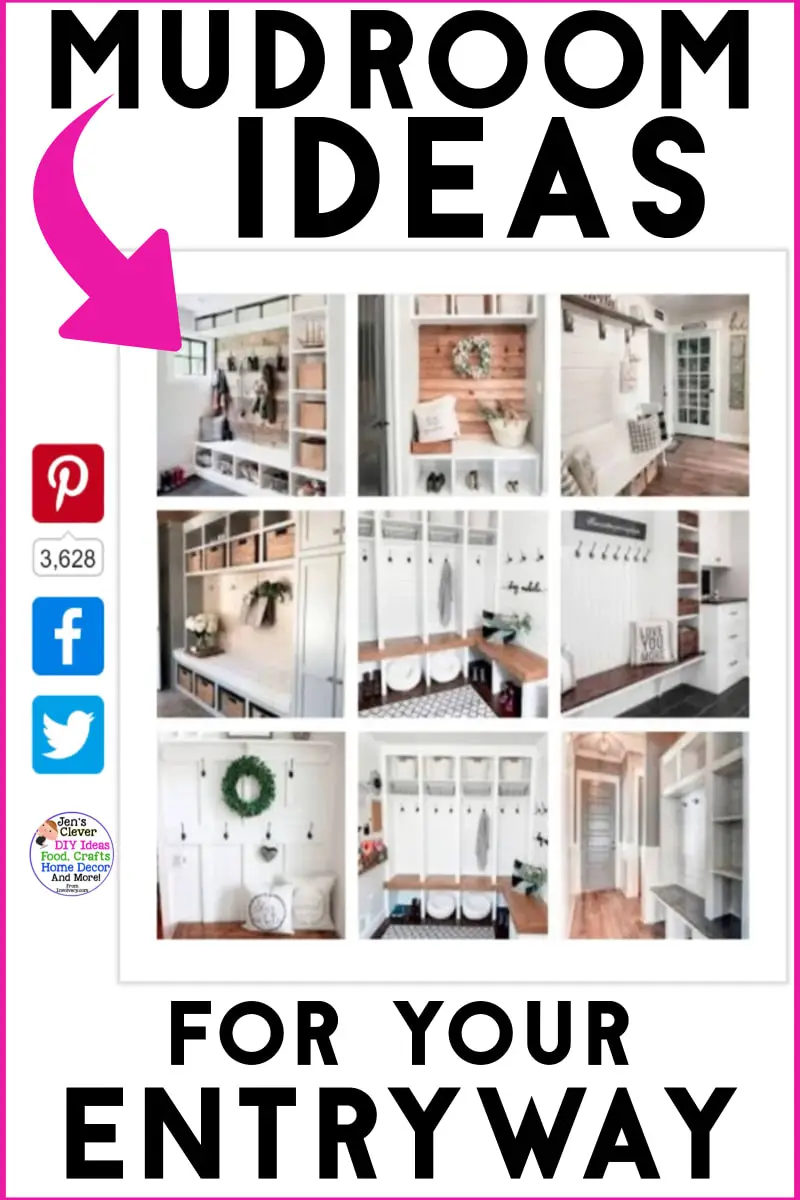 Entryway mudroom ideas for a small mud room with storage or living room foyer entrance hall - DIY ideas for small space with built in bench in laundry entry for a laundry room/mudroom combo in IKEA style or rustic farmhouse design