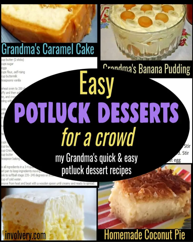 Family reunion desserts ideas - easy dessert recipes for large group, potluck at work or church old school desserts, for a crowd of 50 or to bring to a summer BBQ cookout. Grandma Old Fashioned Desserts and No bake Desserts for a Crowd