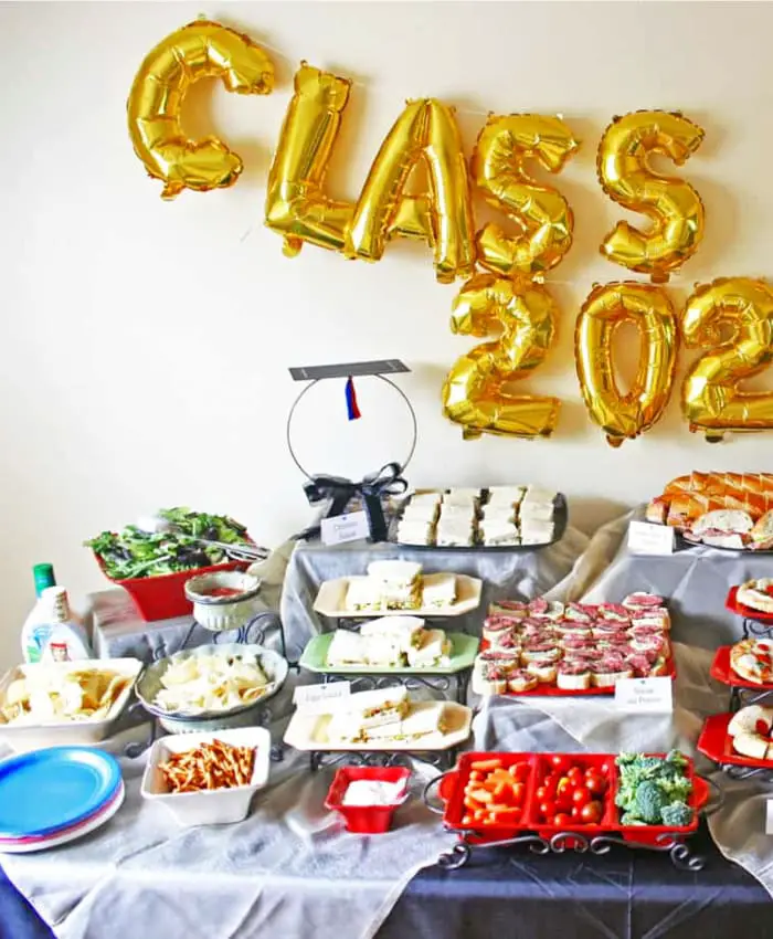 Graduation Open House Food Ideas - simple party finger foods and appetizers for a graduation party crowd when you're on a budget