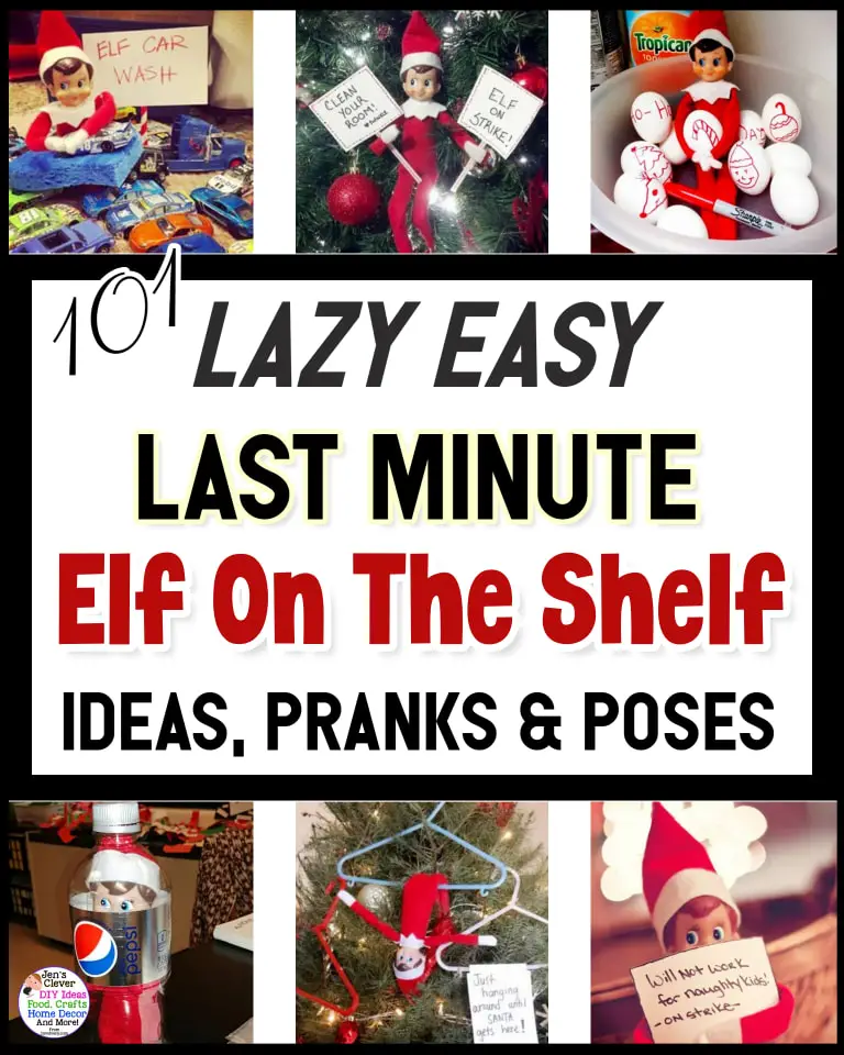 Lasy EASY Elf on the Shelf Ideas, Pranks and Poses - Quick Last minute ideas too.