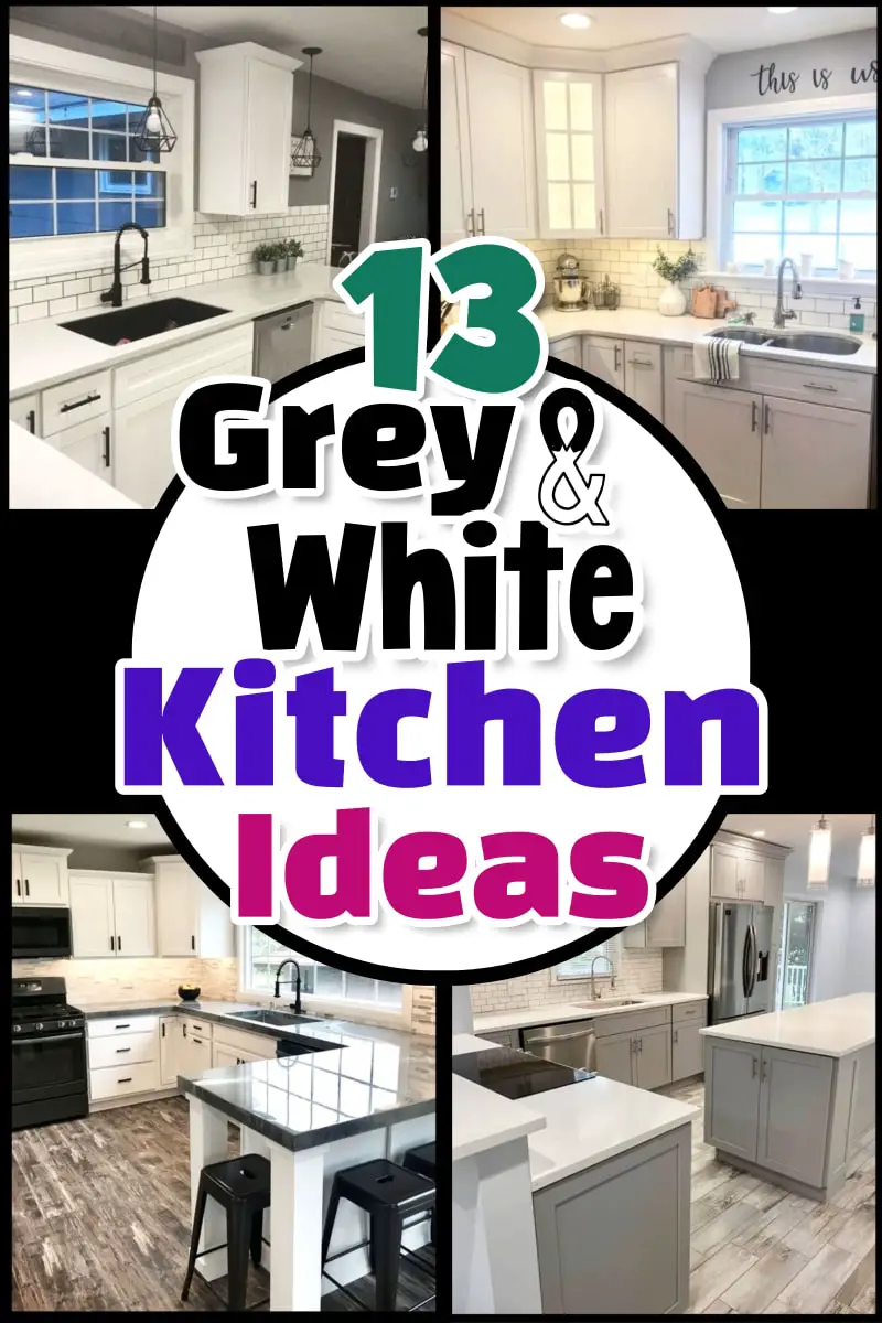 Kitchen Ideas! Modern White and Grey Kitchens - Beautiful Contemporary Grey and white kitchen ideas pictures of middle class easy low cost simple kitchen designs and small kitchen ideas on a budget - cheap kitchen updates before and after