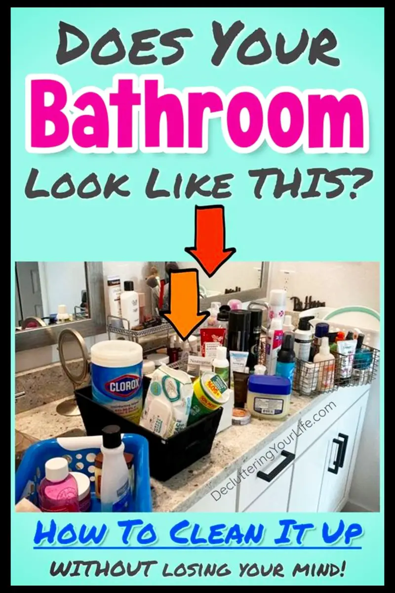 sneaky ways to keep your house clean with toddlers, kids, working mom, teens - bathroom cleaning hacks to declutter and organize your bathroom on a budget with dollar tree store items