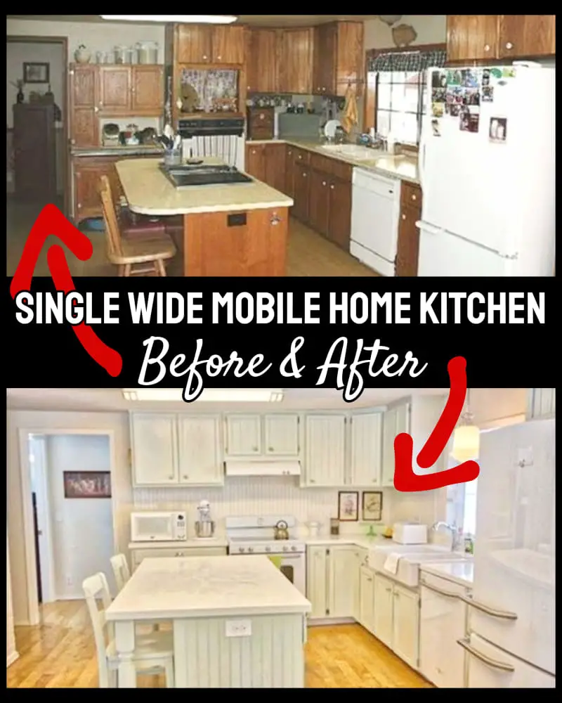 before and after single wide mobile home kitchen remodel