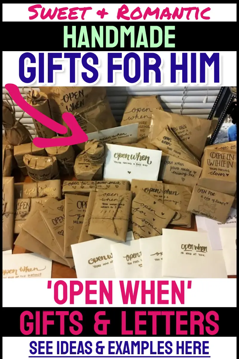 romantic gift ideas for my boyfriend - open when letters and gifts that are all homemade
